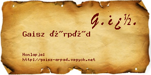 Gaisz Árpád névjegykártya