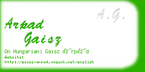 arpad gaisz business card
